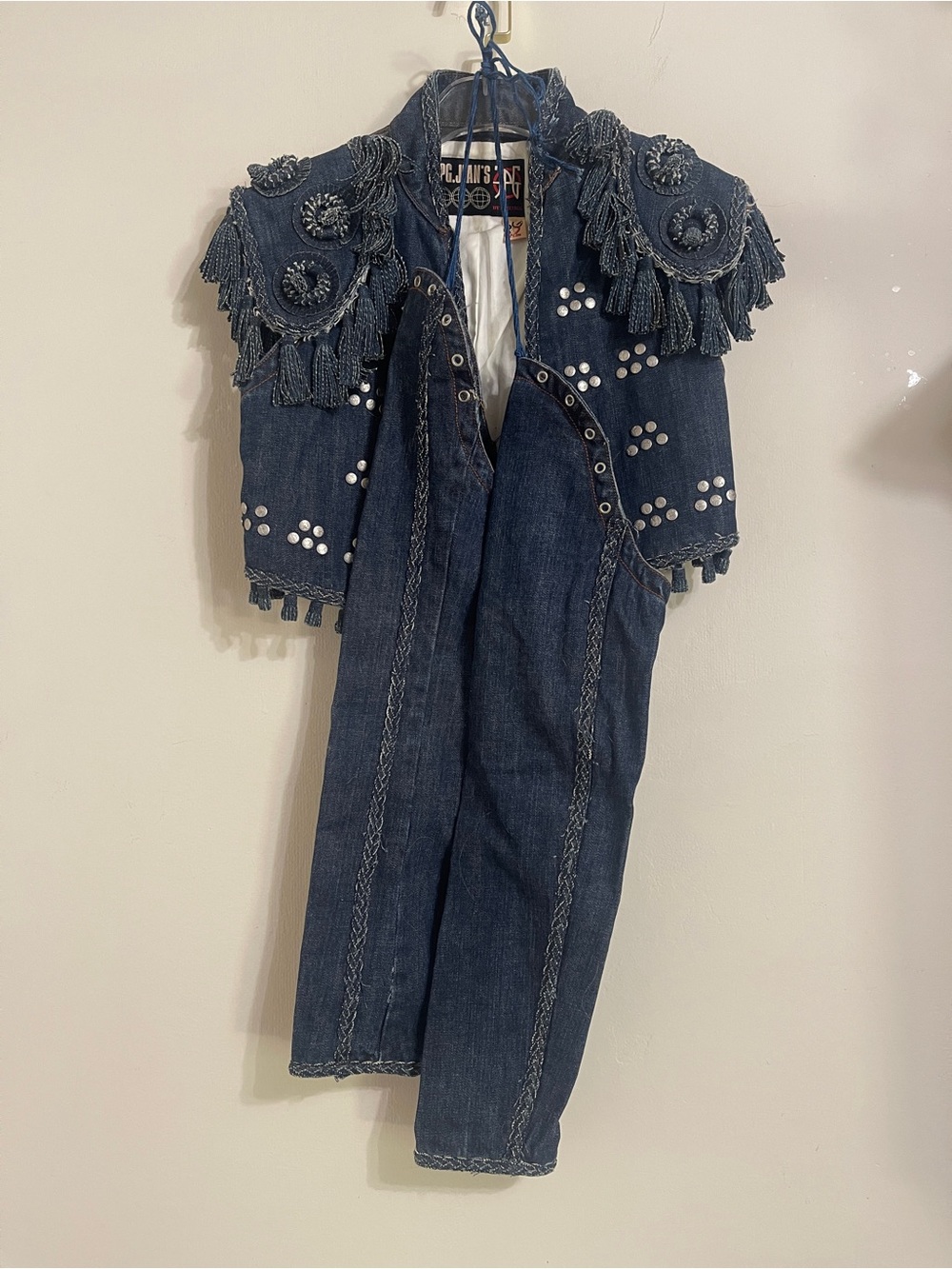 JPG Jean Paul Gaultier Fringe Studded Denim Vest Jacket - Picture 7 of 8
